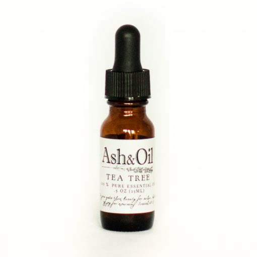 ash&oil 100 % pure tea tree oil in 1/2 oz 15ml amber dropper bottle